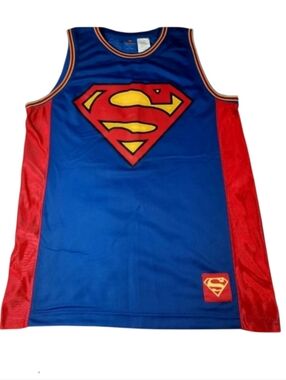 DC Comics Classic Superman Mesh Basketball Jersey Tank SZ S(34-36)